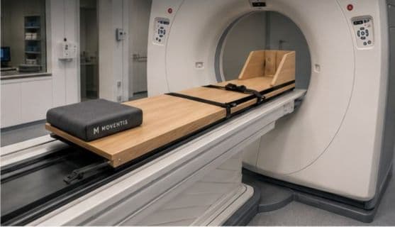 Device placed on CT table